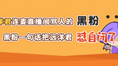 远洋君连麦直播间骂人的黑粉，黑粉一句话把远洋君怼自闭了!
