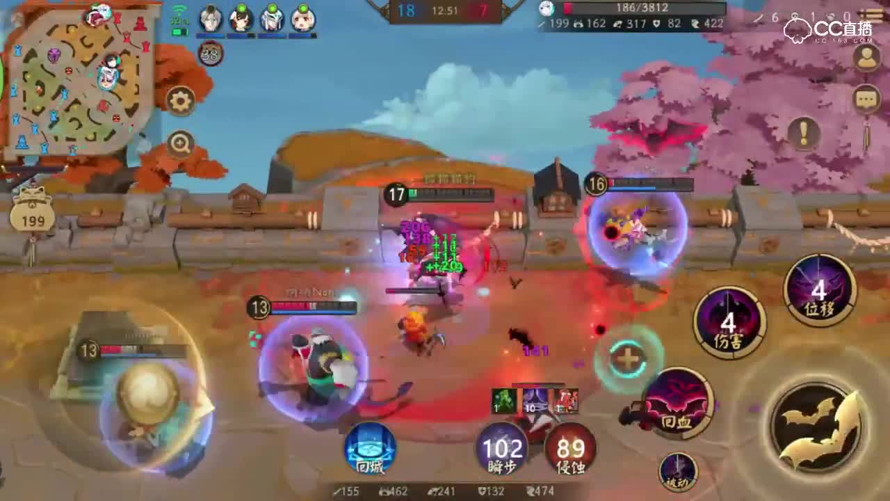 《决战平安京》吸血姬1V4三杀，剁椒鱼头吓得落荒而逃