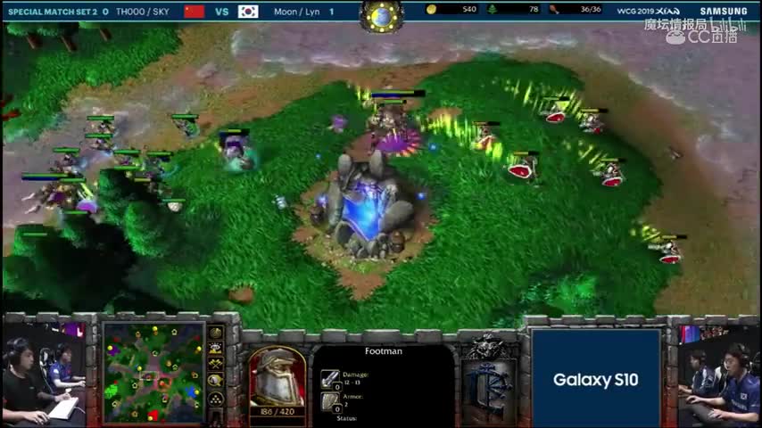 【WCG2019传奇之役魔兽争霸3表演赛】人皇Sky&蛋总TH000 vs 月神Moon&美兽王Ly