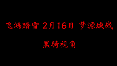 飞鸿踏雪2月16日 梦源城战