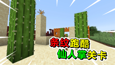 我的世界条纹跑酷：这关仙人掌真难受！扎得我脚都要断了