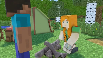 Alex and Steve  Love Story  Ice Scream  - Minecraf