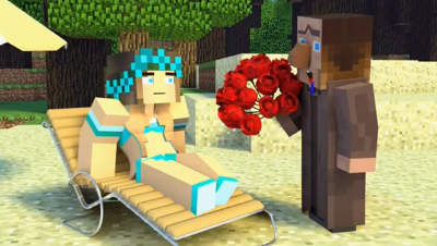 The minecraft life of Alex and Villager  Love Stor