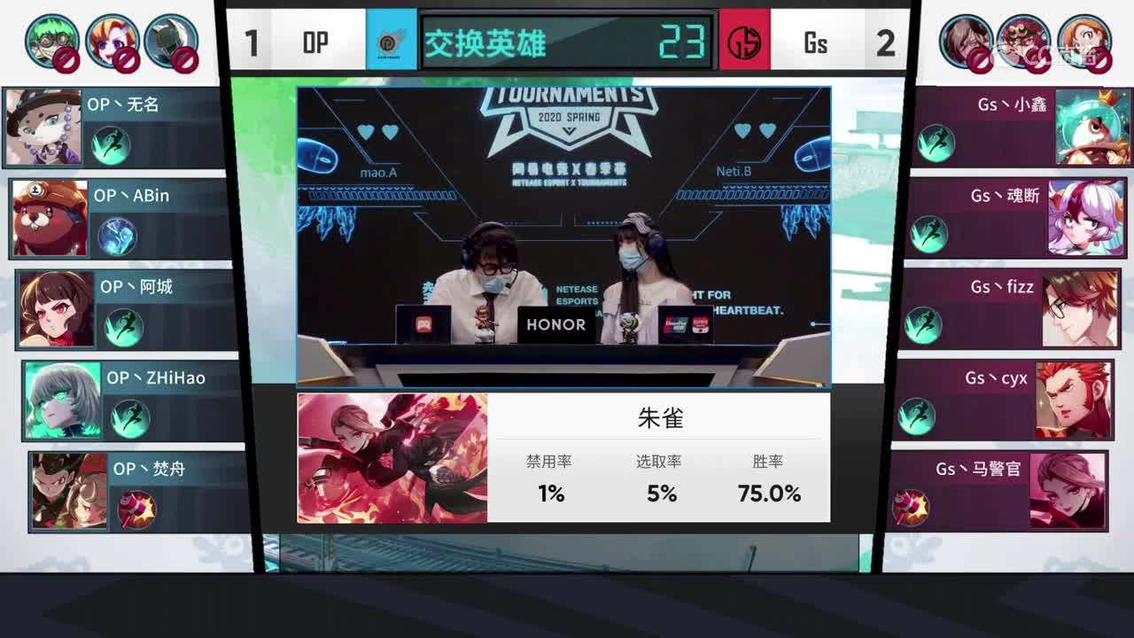 【NeXT2020春季赛】非人学园QWQs5杯赛总决赛 Gs VS OP