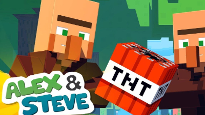 【Blue Monkey】失控的TNT矿车 - 史蒂夫和艾莉克丝的冒险 P6