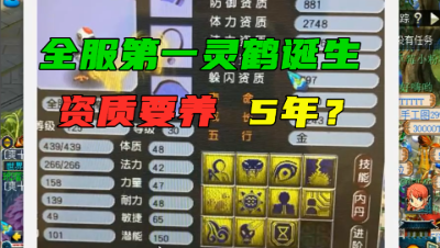 梦幻西游：老王梦想的全服第一灵鹤诞生，网友：这资质得养5年吧！