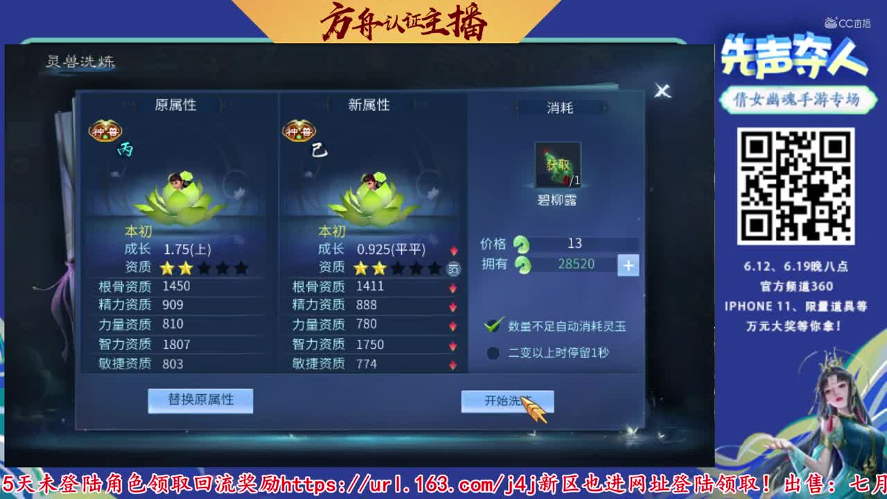 【老四】1.5万玉洗花中童-乙级！