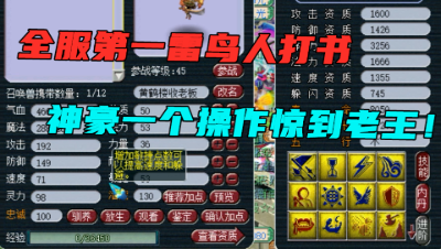 梦幻西游：全服第一雷鸟人打书，老板开局前的这个操作，惊到老王！