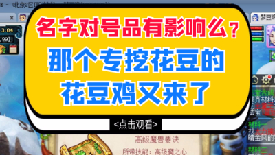 梦幻西游：名字对号品有影响么？那个专挖花豆的花豆鸡又来了