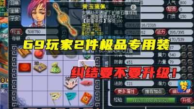 梦幻西游：到底该不该升级？69玩家同时拥有2件极品专用装，纠结