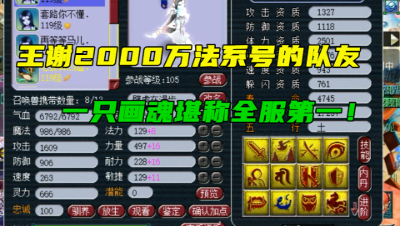 梦幻西游：王谢队友带全服第一画魂，老王：没有第2个人能打成！