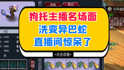 梦幻西游：狗托主播名场面，洗变异巴蛇直播间惊呆了