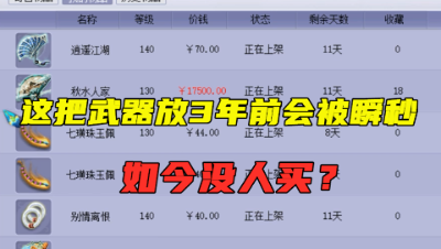 梦幻西游：130武器摆价1万7？放3年前被瞬秒，如今却无人问津！