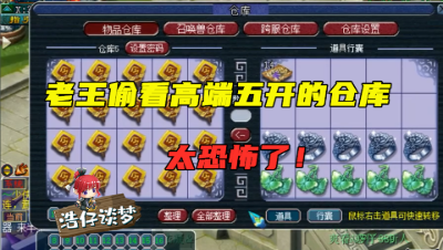 梦幻西游：老王“偷看”极限五开的仓库，打开的一瞬间有点懵，这太暴力了！