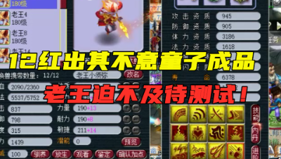 梦幻西游：老王的12红出其不意童子成品，迫不及待拿龙神测试！
