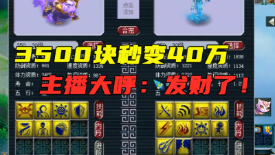 梦幻西游：5分钟3500块变成40万，主播大呼：发财了，好难受！