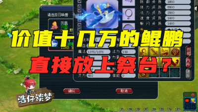 梦幻西游：壕无性！价值10万的鲲鹏，王谢要直接放上祭台？太刺激了！