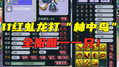 梦幻西游：全服首只打“林中鸟”的新召唤兽，11技能虬龙，真帅！