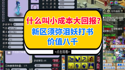 梦幻西游：什么叫小成本大回报？新区须弥泪妖打书价值八千