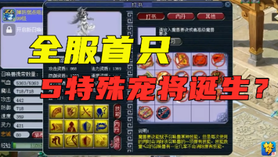 梦幻西游：全服首只5特殊宠将诞生？3特殊泪妖打死亡召唤！