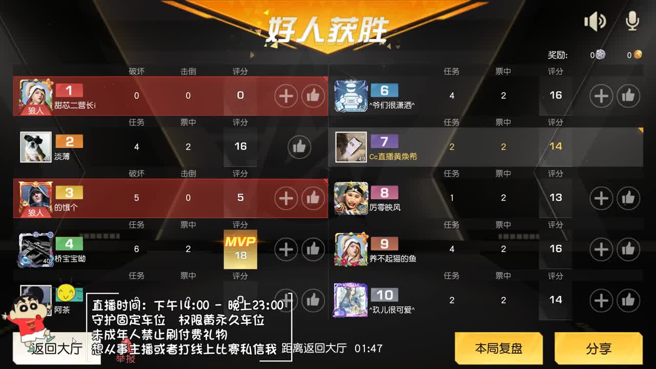 虾7o 狼人杀个老baby