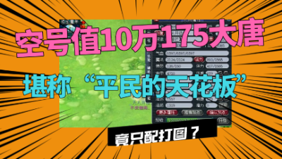 梦幻西游：堪称“平民的天花板”大唐，空号就值10万，只配打图？