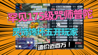 梦幻西游：全服罕见服战咒师普陀，老王估价近百万，灵饰馋坏五开！