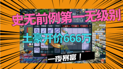 梦幻西游：史无前例第一无级别诞生，土豪开价666万，一夜暴富！