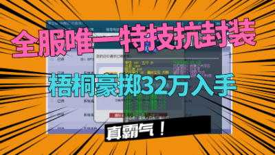梦幻西游：全服唯一特技抗封铠甲，梧桐豪掷32万入手，真霸气！