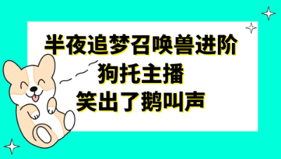 梦幻西游：半夜追梦召唤兽进阶，狗托主播笑出了鹅叫声