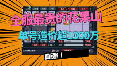 梦幻西游：单号造价超1000万，全服最贵花果山，曾让梧桐亏25万！