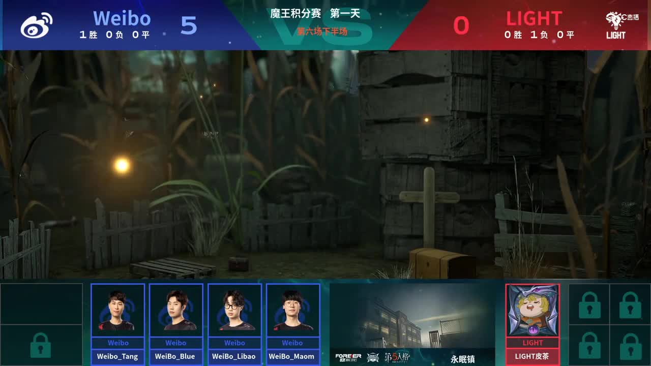 【NeXT春季赛】《第五人格》 魔王积分赛 Day1 第六场 LIGHT VS Weibo 下半场