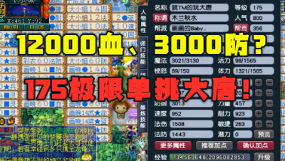 梦幻西游：175极限单挑大唐，3000防御1万2血，“抗揍又能打”！