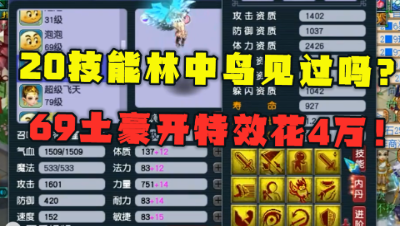 梦幻西游：69土豪为开特效花费4万，一只20技能雷鸟人惊到老王！