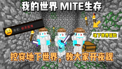我的世界贝爷生存：前往地下世界，教大家开夜视！