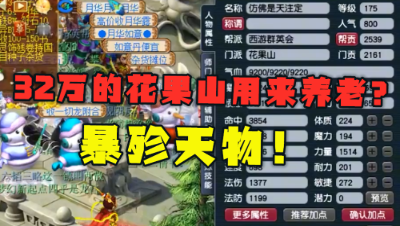梦幻西游：估价32万的175级花果山，竟拿来养老？太可惜了！