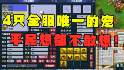 梦幻西游：平民玩家不敢想的宝宝，他竟然带了4只？个个都是全服唯一！