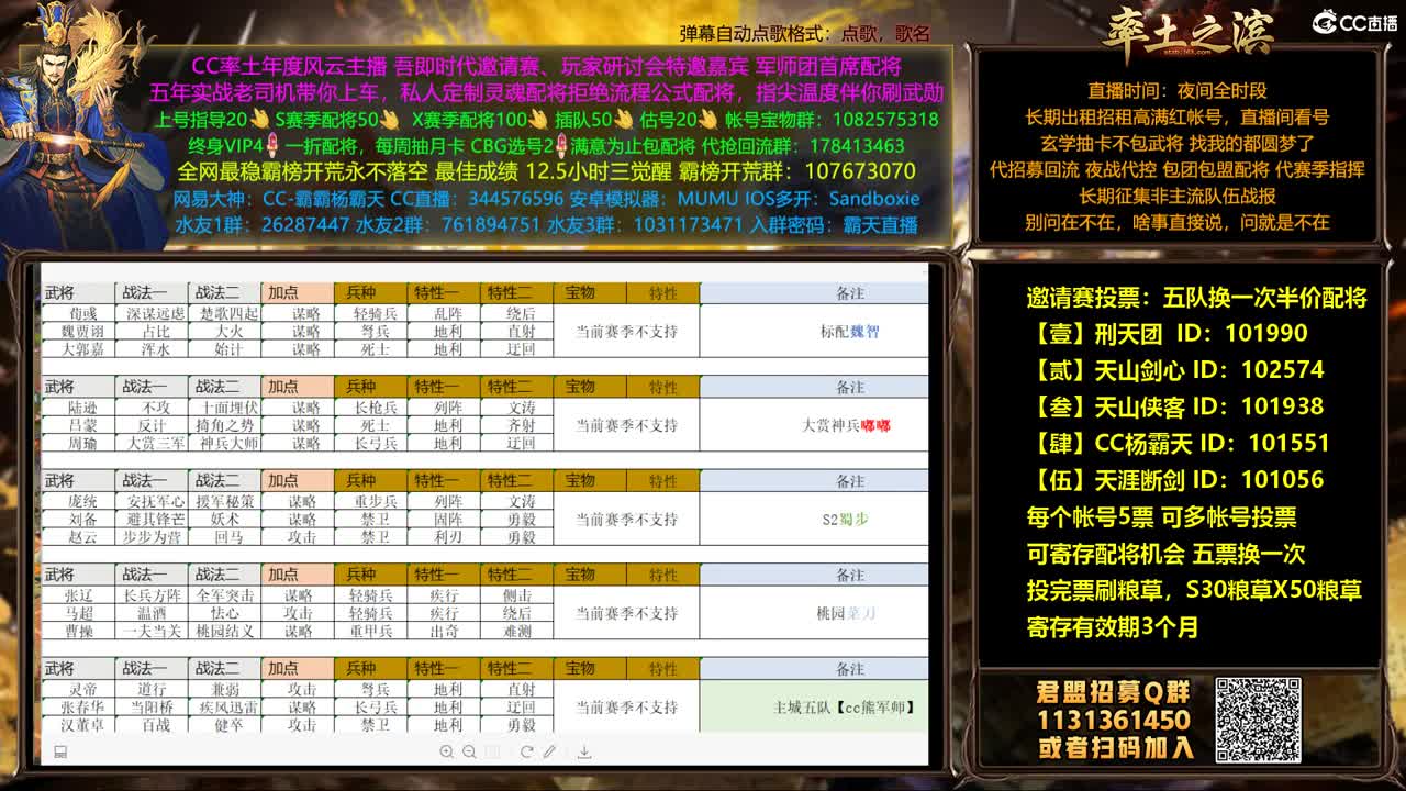 邀请赛5票兑换半价配将 第2段