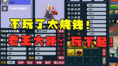 梦幻西游：“这资源太烧钱”老王直呼玩不起，3特殊打书真刺激！