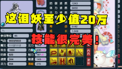 梦幻西游：“什么泪妖敢估20万？”老王直言：技能很完美，实用！