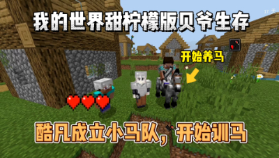我的世界手游贝爷生存：酷凡成立小马队，开始养马！
