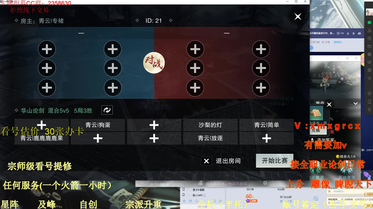 新手导师  看号 提修 账号估价  托管 第2段