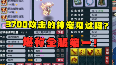 梦幻西游：全服攻击最高的童子，3700伤害起刀过万？平民玩家梦想神宠！