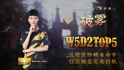 【2021IVL】秋季赛W5D2 TOP5：Wolves_Alex 精准连炸 完美四抓