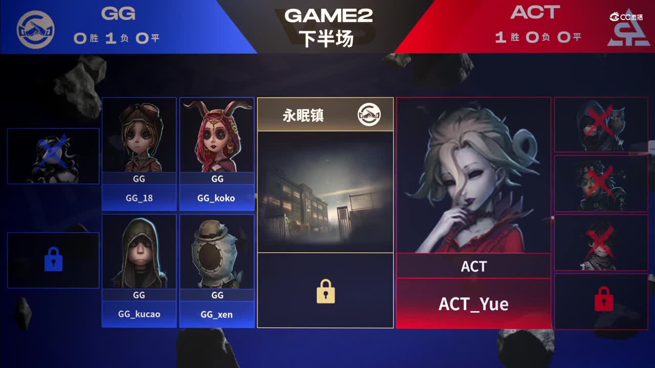 【NeXT冬季赛】《第五人格》决赛  GAME2  GG  VS  ACT  下半场