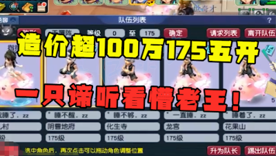 梦幻西游：造价超100万的175五开，1只价值3万的谛听看懵老王，真秀！