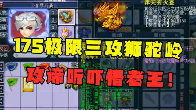 梦幻西游：175极限三攻狮驼岭，带罕见加61力铠甲，攻谛听看懵老王！