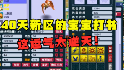 梦幻西游：开区40天就给这种宝宝打书？老王一气呵成，运气太好！