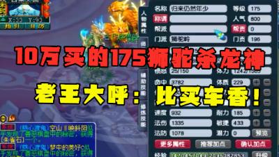 梦幻西游：10万买的175狮驼岭，带13锻装备，老王直呼：真舒服！