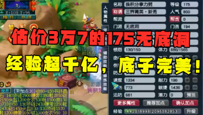 梦幻西游：老王估价3万7的175无底洞空号，经验超千亿，太爱了！